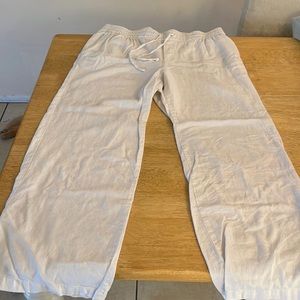 White linen pants